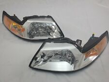 For 1999 - 2004 Ford Mustang Chrome Direct Replacement Headlight Set - New