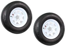 2-pack Radial Trailer Tire On Rim St20575r14 Lrd 14 5 Lug Spoke Wheel White