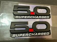 2015-2020 New 5.0l 5.0 Supercharged Emblems Badge Matte Black Red White - 2pcs
