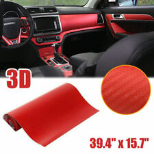 1x Carbon Fiber Red Car Sticker Vinyl Decal Interior Parts Decor Car Accessories