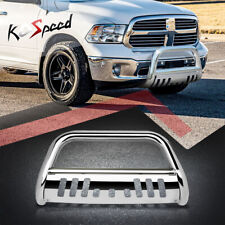 3 Stainless Steel Bull Bar Front Bumper Grille Guard For 09-18 Dodge Ram 1500
