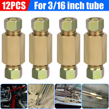 12x Straight Brass Brake Line Inverted Compression Fitting Unions For 316 Tube