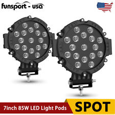 7inch Offroad Led Work Lights 85w Spot Pods Fog Lamp Offroad Driving Car Round