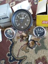 Vintage Stewart Warner Guage Oil Pressure Tachometer Battery Voltage Panel Set