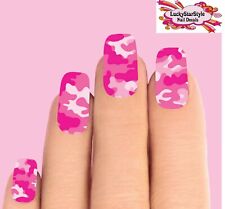 Waterslide Full Nail Decals Set Of 10 - Pink Camo Camouflage