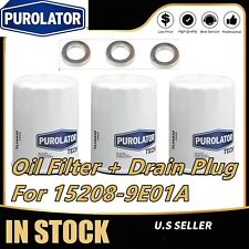 3 Pcs New Purolator For Nissan Oil Filter Drain Plug 15208-9e01a Fit For Titan