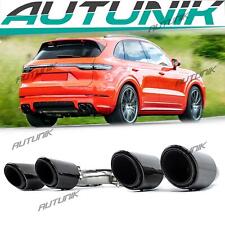 4pcs Black Exhaust Tips For 2019-2024 Porsche Cayenne With Sport Exhaust System