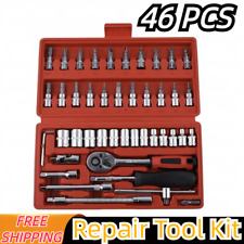 46pcs 14 Drive Socket Set Ratchet Wrench Bits Spanner Auto Car Repair Tool Kit