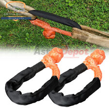 2 Pack 12 Inch Soft Shackle Winch Rope Recovery Kit Atv Utv Tow Hitch Orange