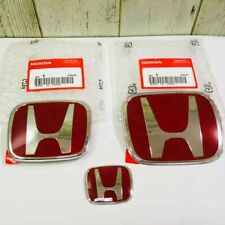 Set Of 3pcs Front Rear Steering Red H Emblem For 2016-2021 Honda Civic Sedan 4dr