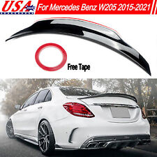 Fit For Mercedes Benz W205 C200 C300 C43 Amg 15-21 Rear Trunk Spoiler Wing Black