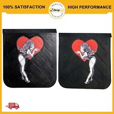 24 X 24 Mud Flaps With Beauty Logo For Truck Semi-truck Trailer Black 2pcs