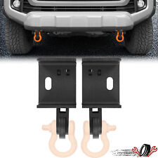 A Pair Tow Hook Mounting Shackle Brackets Black Steel For Toyota Tacoma 2009-23
