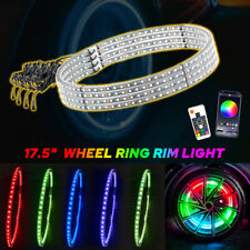4x 17.5 Double Side Row Led Wheel Ring Lights Bluetooth Color Rgb Rim Lights