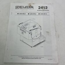 Cuda Aqueous Parts Washers 2412 Operating Manual Instructions
