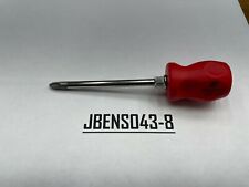 Snap-on Tools Usa Rare Red Hard Grip 2 Stubby Handle Standard Shaft Screwdriver