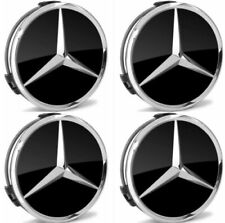 4pcs Mercedes Benz Black Chrome 75mm Wheel Rim Center Hub Caps Amg Oem Upg