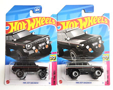 Hot Wheels 1988 Jeep Wagoneer Black Gray 52 - 2023 Hw The 80s -2pcs