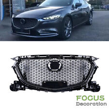 Front Upper Grille Honeycomb Trim Grill Abs Black For 2017-2018 Mazda 3 Axela