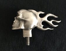 Death Head Flame Skull Skeleton Fender Hood Ornament Mascot Rat Hot Rod Solid