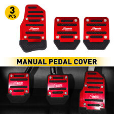 Universal Non-slip Manual Gas Brake Foot Pedal Pad Cover Accessorie Kit Red Eaw