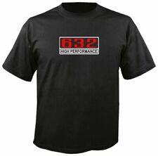 632 High Performance Black T Shirt Engine Crate Motor Emblem V8 Big Block Bbc