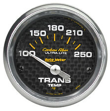 Auto Meter Carbon Fiber Electric Trans Temp Gauge 100-250 Deg F 2 116 52mm