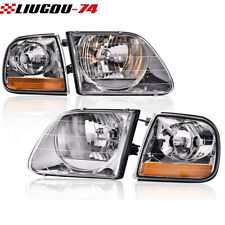 Pair Clear Headlights W Corner Lights Fit For 97-03 Ford F150 99-02 Expedition