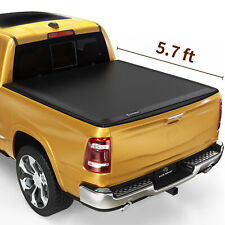5.7ft Bed Soft 4 Fold Tonneau Cover For 09-23 Dodge Ram 1500 Classic Quad Fold