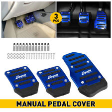 3 Pcs Blue Car Universal Non-slip Manual Transmission Brake Foot Pedal Pad Cover
