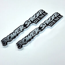 Pair Power Stroke Diesel Logo Stickers Emblem Badge Metal Trunk Decalsblack