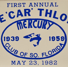 1982 De Car Thlon Meet Show 1939 Mercury Club Cypress Head South Florida Plaque