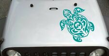 Tribal Sea Turtle Hood Decal - 4x4 Travel Ocean Beach - Vinyl Die Cut Sticker