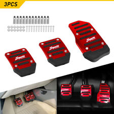 Red Universal Non-slip Manual Gas Brake Foot Pedal Pad Cover Protector Decor Kit