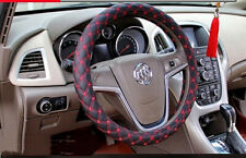 Pu Leather Soft Wine Red Pattern Anti-slip Car Steering Wheel Cover Universal