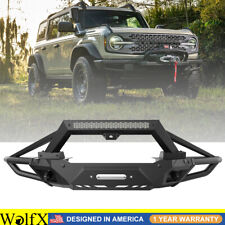 Off-road Front Bumper For 2021-2024 Ford Bronco W2side Wings 1bull Bar