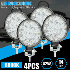 4 X Led Work Light Flood Spot Lights For Truck Off Road Tractor Atv Round 48w Us