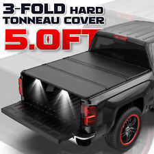 5ft 3-fold Hard Solid Truck Bed Tonneau Cover For 2019-24 Ford Ranger Waterproof