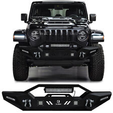 Vijay For 2007-2024 Jeep Wrangler Jkjl Front Bumper With Led Lights And D-ring