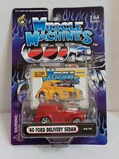40 Ford Delivery Sedan Red Blown Engine 2002 Muscle Machines Nip Diecast 164