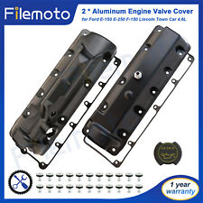 2 Aluminum Engine Valve Cover For Ford E-150 E-250 F-150 Lincoln Town Car 4.6l