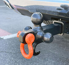 Recovery Trailer Tow Hitch Tri Ball Mount D-ring Shackle Hook Solid 2 Shank