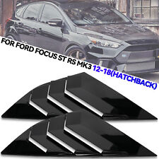 Gloss Black Window Louver Rear Side Vent Cover For Ford Focus Rs St Mk3 2012-18