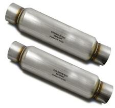Pair Of 2.5 Straight Universal Glass Pack Exhaust Resonator Muffler