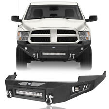 Steel Front Bumper Wlights Winch Plate D-rings For 2009-2012 Dodge Ram 1500