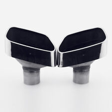 1 Pair 2.5 Inlet Trapezoid Rolled Angel Cut 304 Stainless Steel Exhaust Tips