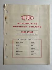 1968 Dupont Paint Refinish Color Samples Bulletin - 1968 Imported Car Colors