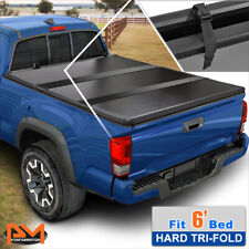 Hard Solid Tri-fold Frp Clamp-on Tonneau Cover For 19-23 Ford Ranger 6ft Bed