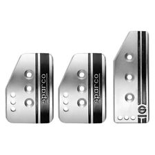 Sparco Settanta Series Aluminum Silver Manual Pedal Pad Set Universal 037879it01