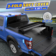 Soft Tonneau Cover 5.8ft 3-fold Truck Bed For 07-13 Chevy Silveradogmc Sierra